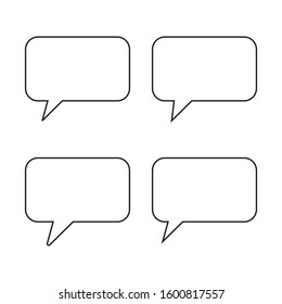Speech bubble, speech balloon, chat bubble line art vector icon for apps and websites