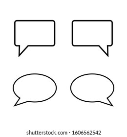 Speech bubble, speech balloon, chat bubble line art vector icon for apps