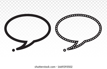Speech bubble or speech balloon or chat bubble line art icon for apps and websites.