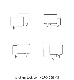 Speech bubble, speech balloon, chat bubble line art vector icon for apps and websites