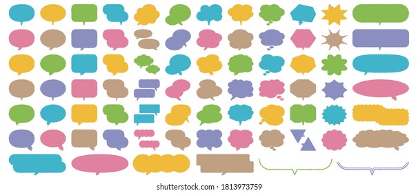 Speech bubble / speech balloon or chat bubble line art vector icon for apps and websites.