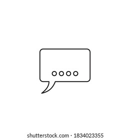 Speech bubble, speech balloon, chat bubble line art vector icon for apps and websites