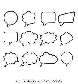 Speech bubble, speech balloon, chat bubble line art