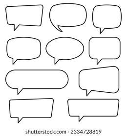 Speech bubble, speech balloon, chat bubble line art vector icon for apps and websites.