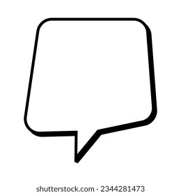 Speech bubble, speech balloon, chat bubble line art vector icon