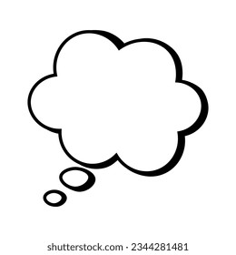 Speech bubble, speech balloon, chat bubble line art vector icon