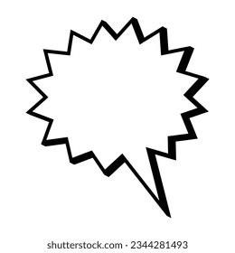 Speech bubble, speech balloon, chat bubble line art vector icon