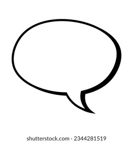 Speech bubble, speech balloon, chat bubble line art vector icon