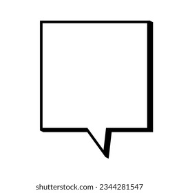 Speech bubble, speech balloon, chat bubble line art vector icon