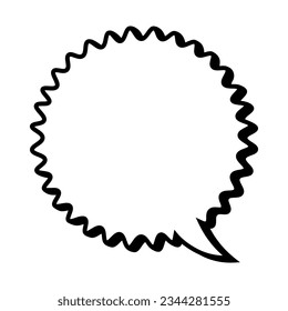 Speech bubble, speech balloon, chat bubble line art vector icon