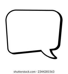Speech bubble, speech balloon, chat bubble line art vector icon
