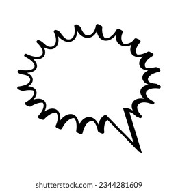 Speech bubble, speech balloon, chat bubble line art vector icon