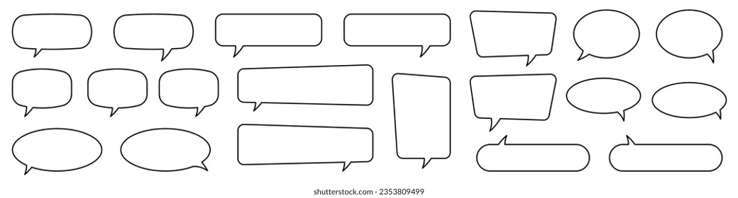 Speech bubble, speech balloon, chat bubble line art vector icon for apps and websites.