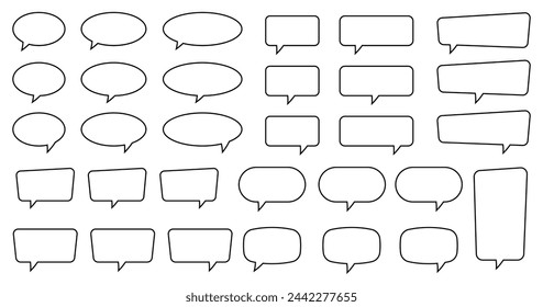 Speech bubble, speech balloon, chat bubble line art vector icon for apps and websites.