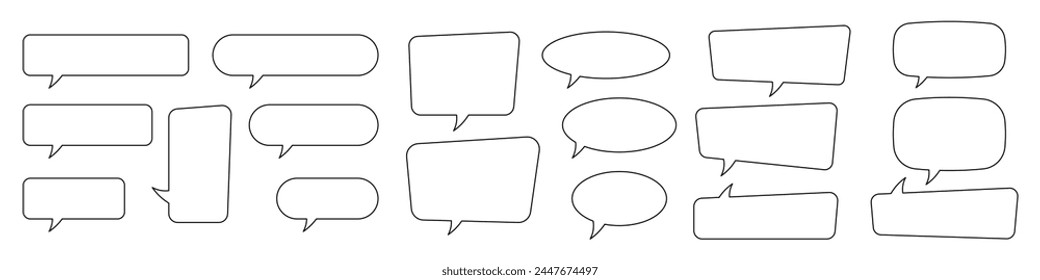 Burbuja del habla, globo del habla, icono del Vector del arte de la línea de la burbuja del chat para App y Sitios web.