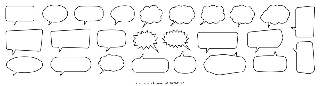 Sprechblase, Sprechballon, Chat-Bubble-Line-Art-Symbol für App und Websites.