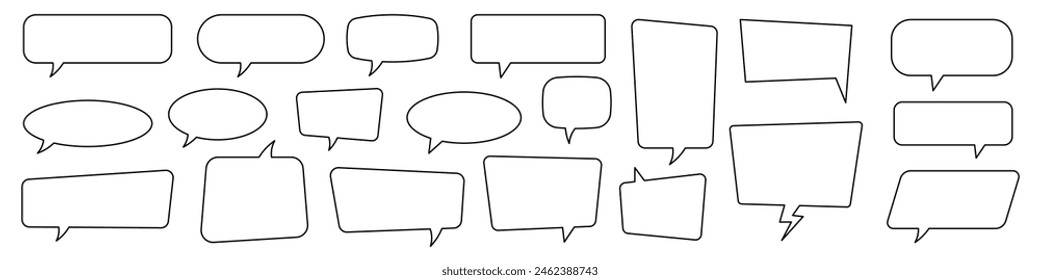 Speech bubble, speech balloon, chat bubble line art icon for apps and websites.