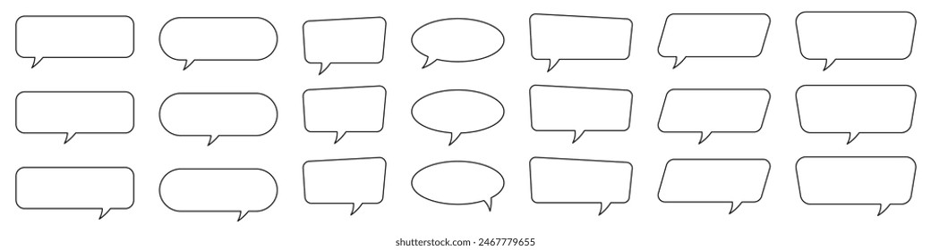 Speech bubble, speech balloon, chat bubble line art icon for apps and websites.