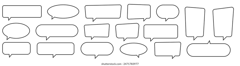 Speech bubble, speech balloon, chat bubble line art icon for apps and websites.