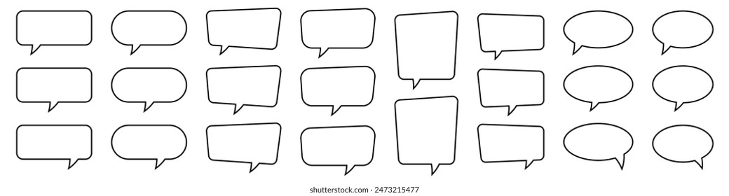 Speech bubble, speech balloon, chat bubble line art icon for apps and websites.