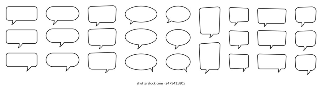 Speech bubble, speech balloon, chat bubble line art icon for apps and websites.