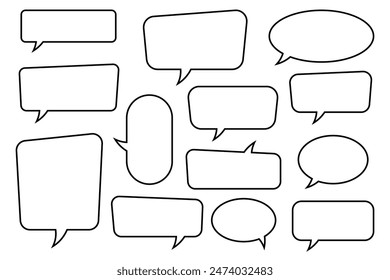 Speech bubble, speech balloon, chat bubble line art icon for apps and websites.