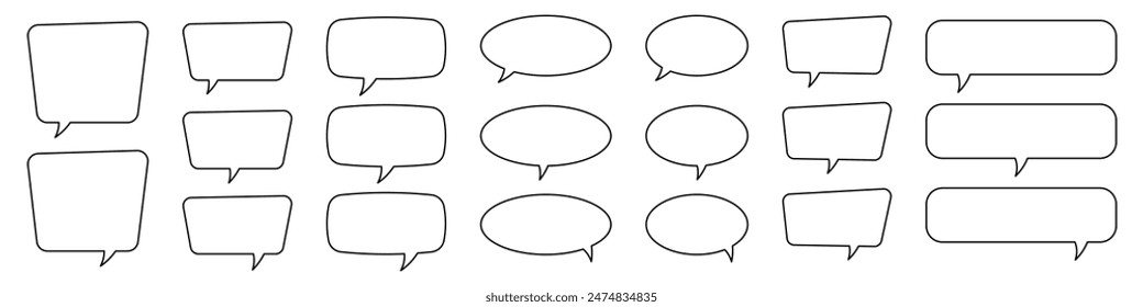 Speech bubble, speech balloon, chat bubble line art icon for apps and websites.