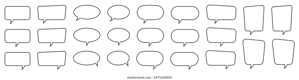 Speech bubble, speech balloon, chat bubble line art icon for apps and websites.