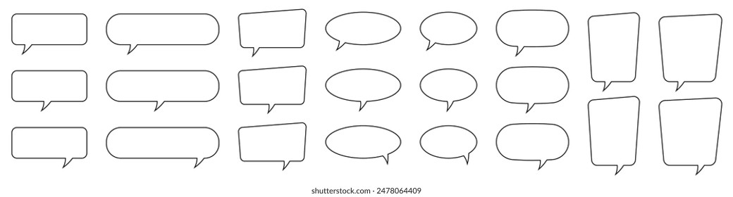 Speech bubble, speech balloon, chat bubble line art icon for apps and websites.