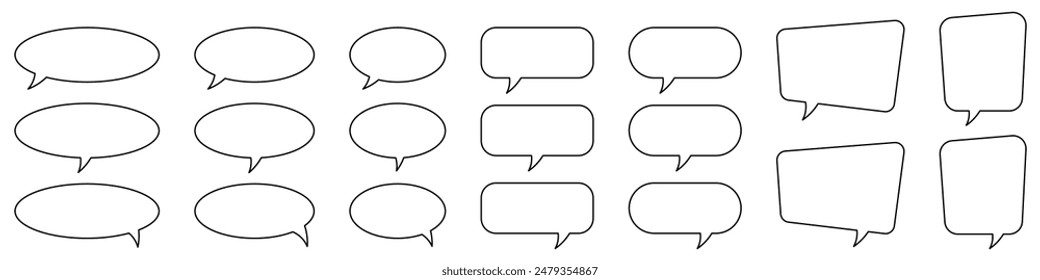 Speech bubble, speech balloon, chat bubble line art icon for apps and websites.