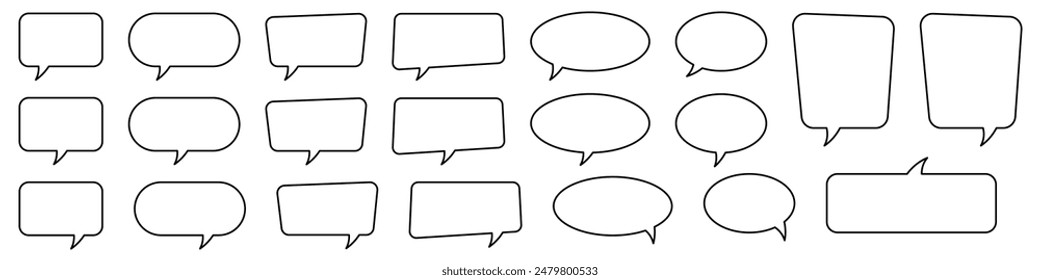 Speech bubble, speech balloon, chat bubble line art icon for apps and websites.