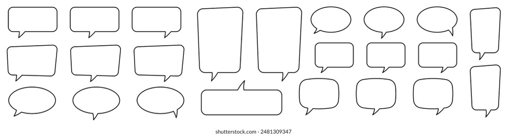 Speech bubble, speech balloon, chat bubble line art icon for apps and websites.