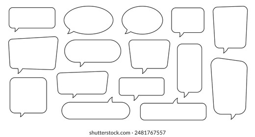 Speech bubble, speech balloon, chat bubble line art icon for apps and websites.