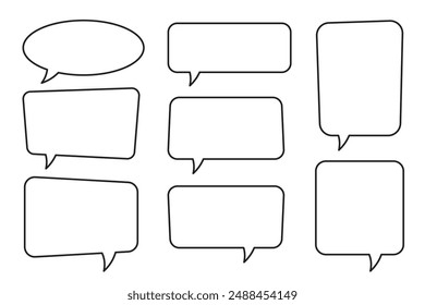 Speech bubble, speech balloon, chat bubble line art icon for apps and websites.