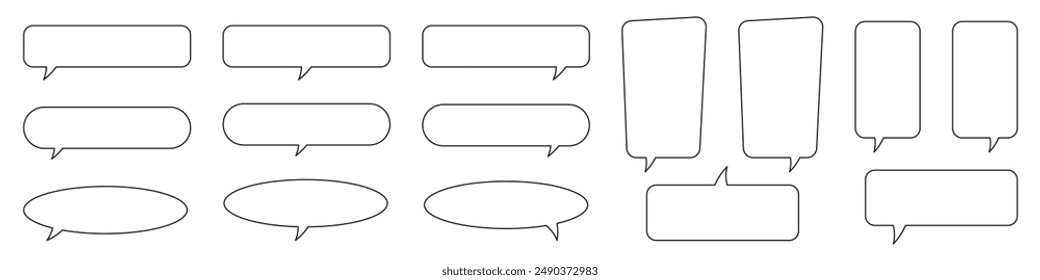 Speech bubble, speech balloon, chat bubble line art icon for apps and websites.