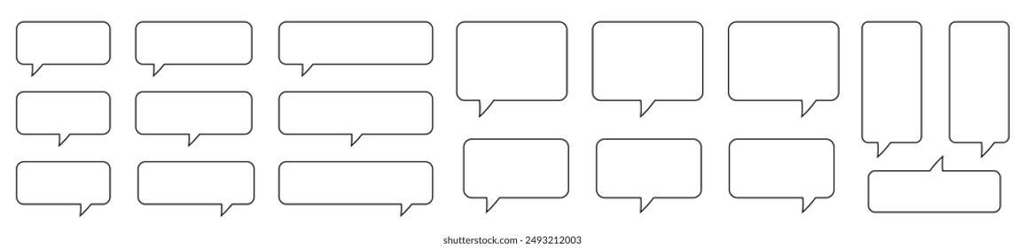 Speech bubble, speech balloon, chat bubble line art icon for apps and websites.