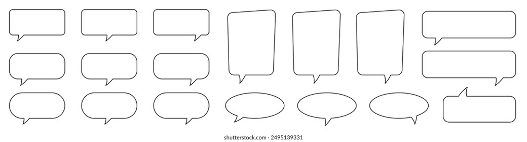 Speech bubble, speech balloon, chat bubble line art icon for apps and websites.