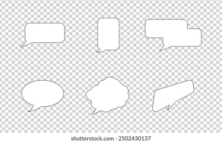 Speech bubble, speech balloon, chat bubble line art vector icon for apps and websites