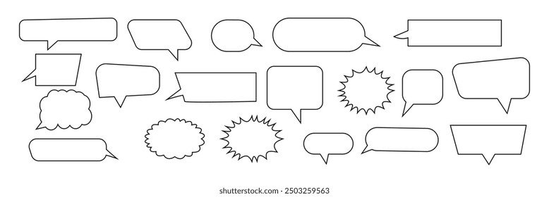 Burbuja de discurso, globo de discurso, icono de arte de línea de burbuja de chat para App y Sitios web.