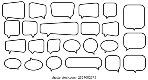 Speech bubble, speech balloon, chat bubble line art icon for apps and websites.