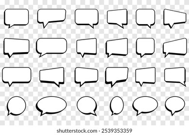 Speech bubble, speech balloon, chat bubble line art vector icon for apps and websites.