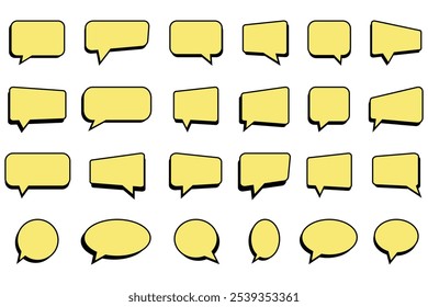 Speech bubble, speech balloon, chat bubble line art vector icon for apps and websites.