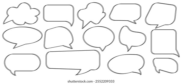 Speech bubble  speech balloon or chat bubble line art icon for apps and websites.