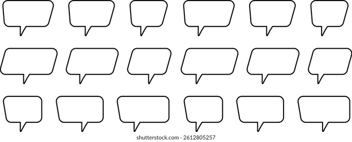 Speech bubble, speech balloon, chat bubble line art vector. Speech Bubble set. Talk bubble. Cloud speech bubbles collection