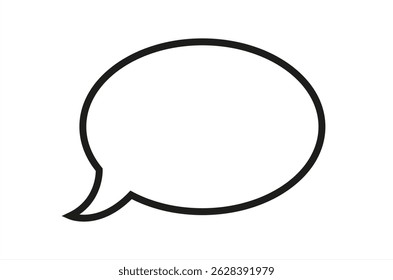 Speech bubble, speech balloon or chat bubble line art icon for apps and websites, vector 10 eps.