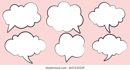 Speech bubble, speech balloon, chat bubble line art icon for apps and websites.