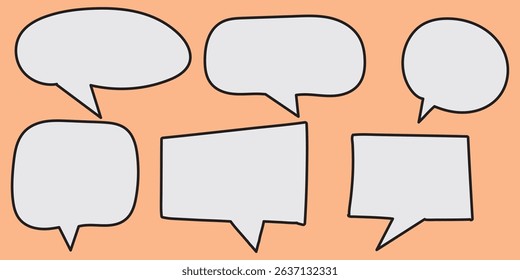 Speech bubble, speech balloon, chat bubble line art icon for apps and websites.