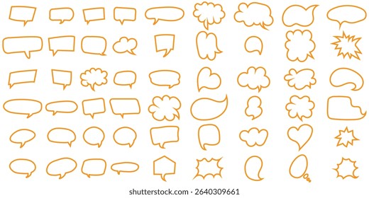 Speech bubble, speech balloon, chat bubble line art icon for apps and websites