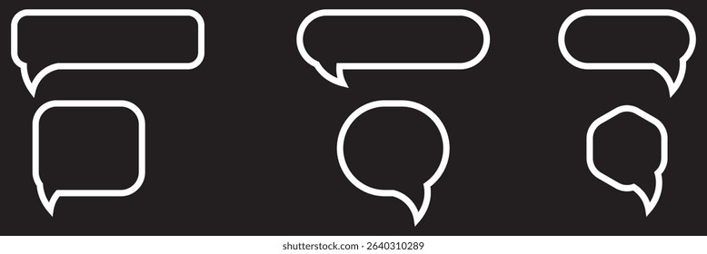 Speech bubble, speech balloon, chat bubble line art icon for apps and websites.
