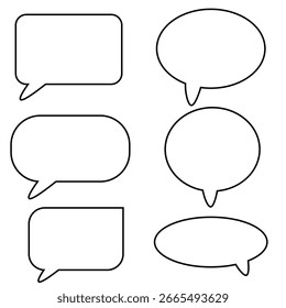 Speech bubble, speech balloon, chat bubble line art icon for apps and websites. EPS10